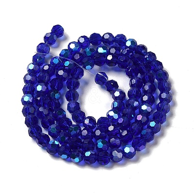 Electroplate Transparent Glass Beads Strands EGLA-A035-T6mm-L06-1