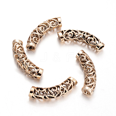 Alloy Curved Tube Beads PALLOY-J154-58G-AAA-1
