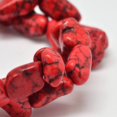 Dyed Nuggets Natural Howlite Beads Strands G-M139-06-A-1