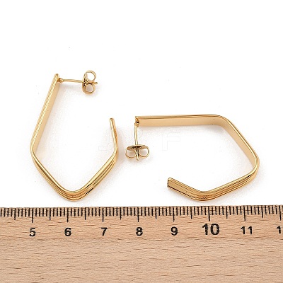 304 Stainless Steel Polygon Stud Earrings EJEW-P324-12G-1