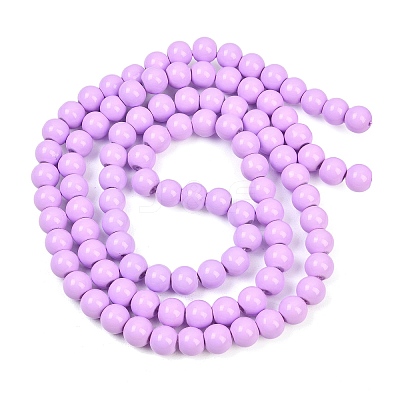 Painted Glass Bead Strands DGLA-S071-8mm-B38-1