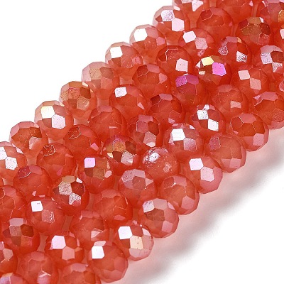 Baking Electroplate Glass Beads Strands DGLA-A039-J6MM-B01-1