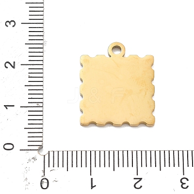 304 Stainless Steel Enamel Pendants STAS-R169-03B-G-1