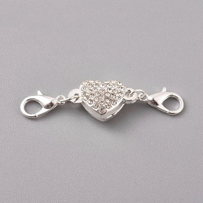 Alloy Rhinestone Magnetic Clasps ALRI-TAC0001-02S-1