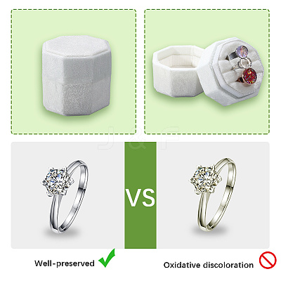Velvet Cover Plastic Couple Ring Box VBOX-WH20003-001C-1
