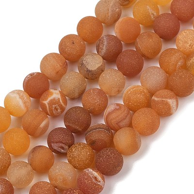 Natural Druzy Agate Beads Strands G-NH0024-A07-8mm-1