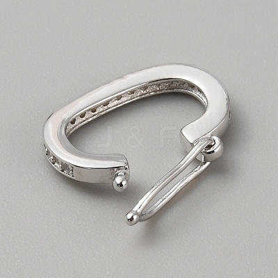 Rhodium Plated 925 Sterling Silver Micro Pave Clear Cubic Zirconia Twister Clasps LS-FIND-WH0422-21B-P-1