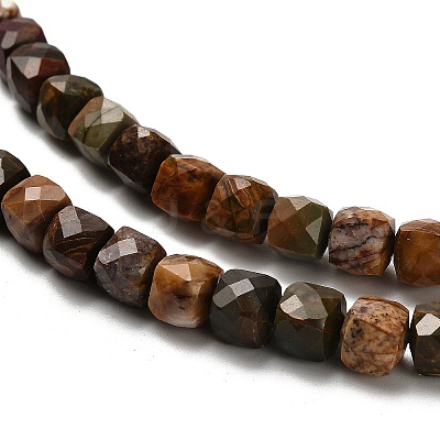 Natural Polychrome Jasper/Red Picasso Jasper Beads Strands G-H078-C19-01-1