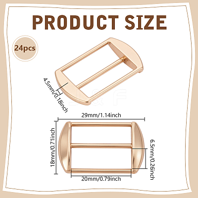 24Pcs Alloy Tri-Glide Adjuster Buckles FIND-GA0008-33KCG-1