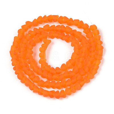 Frosted Transparent Glass Beads Strands GLAA-N016-4mm-09-1