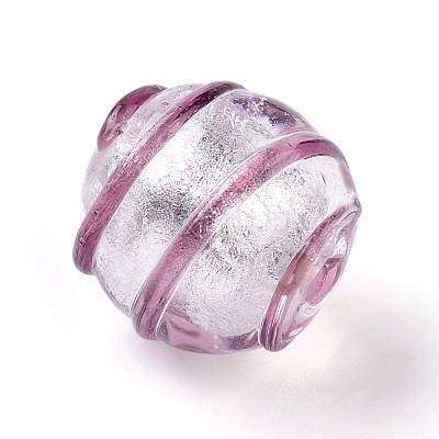 Handmade Silver Foil Glass Lampwork Beads FOIL-G027-01-1