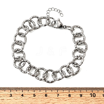 Textured 304 Stainless Steel Rolo Chain Bracelets for Women BJEW-A157-01P-1