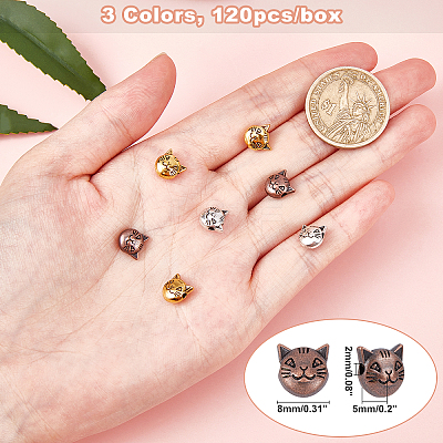 Tibetan Style Alloy Kitten Beads TIBEB-PH0004-75-RS-WH-1