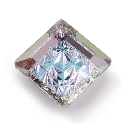 Embossed Glass Rhinestone Pendants GLAA-J101-03B-001VL-1