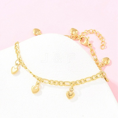 304 Stainless Steel Charm Bracelets BJEW-D458-09G-1