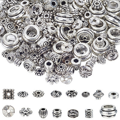 300Pcs 15 Styles Tibetan Style Alloy Beads Set FIND-SP0002-16B-1