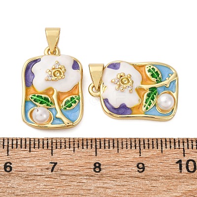 Brass Micro Pave Cubic Zirconia Pendants KK-D390-16G-01-1