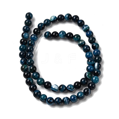 Natural Banded Agate Beads Strands G-I392-A01-6mm-02-1
