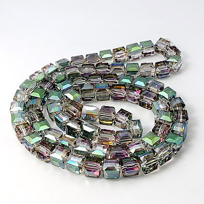 Electorplated Glass Beads EGLA-E006-3F-1