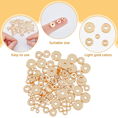 100Pcs 5 Style Brass Beads KK-FH0005-35G-1
