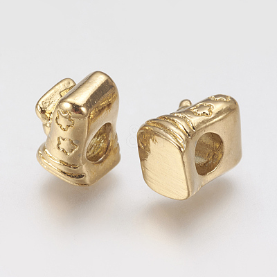 Ion Plating(IP) 304 Stainless Steel European Beads STAS-J022-023G-1
