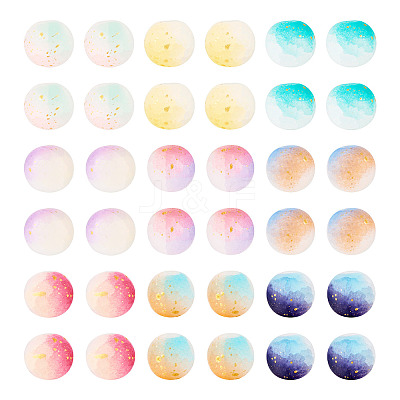 198Pcs 9 Colors Frosted Baking Paint Crackle Glass Beads with Glitter Powder DGLA-TA0001-23-1