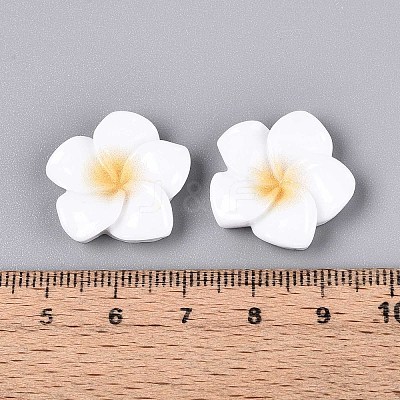 Plumeria Flower Opaque Resin Cabochons CRES-T025-30A-02-1