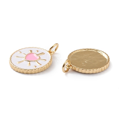 Real 18K Gold Plated Brass Enamel Pendants ZIRC-Z008-11A-1