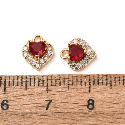 Valentine's Day Brass Micro Pave Cubic Zirconia Charms CU-K002-38G-C-1