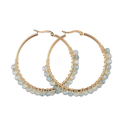 Beaded Hoop Earrings EJEW-JE03830-05-1