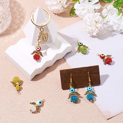 10Pcs 5 Colors Glass Seed Beads Alloy Pendants FIND-TA0005-74-1