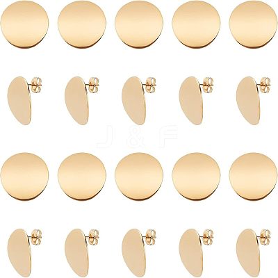 304 Stainless Steel Stud Earring Findings STAS-UN0016-11G-1