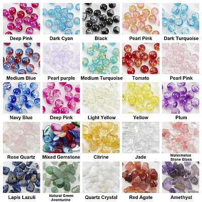 2 Sets 2 Style Natural & Synthetic Gemstone & Shell Beads DIY-GA0002-26-1