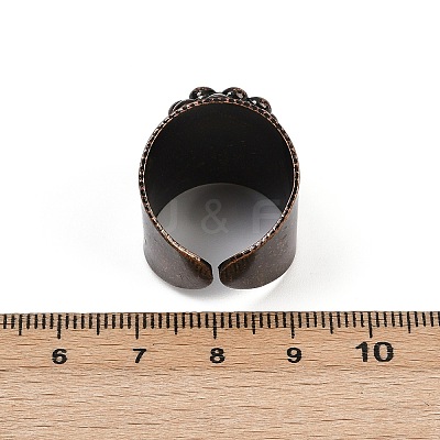 Brass with Natural Labradorite Cuff Rings RJEW-Z112-02R-02-1