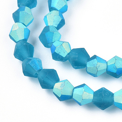 Imitate Austrian Crystal Bicone Frosted Glass Beads Strands EGLA-A039-T4mm-MB01-1