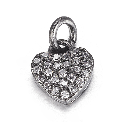 Brass Micro Pave Cubic Zirconia Charms LS-ZIRC-P060-41B-1