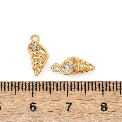 Ocean Theme Brass Micro Pave Cubic Zirconia Charms KK-F902-08P-G-1