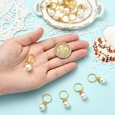 15Pcs Acrylic Pearl Pendants PALLOY-YW00225-1
