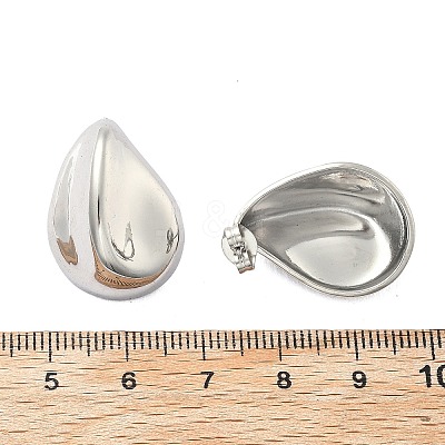 304 Stainless Steel Stud Earrings EJEW-D319-09A-P-1