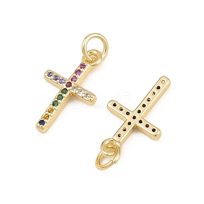 Brass Micro Pave Cubic Zirconia Pendants CU-CBADC6C-11G-01-1