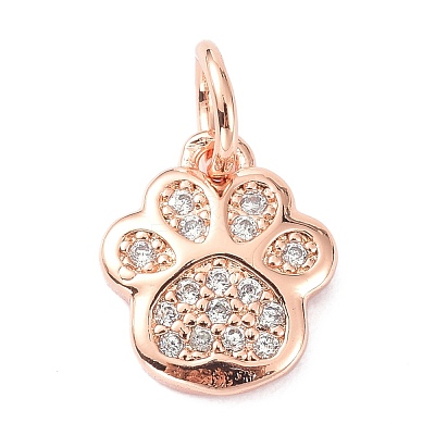 Brass Micro Pave Cubic Zirconia Charms ZIRC-C022-22RG-1