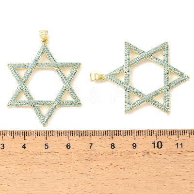 Brass Micro Pave Sky Blue Cubic Zirconia Pendants CU-CBA6938-04G-01-1