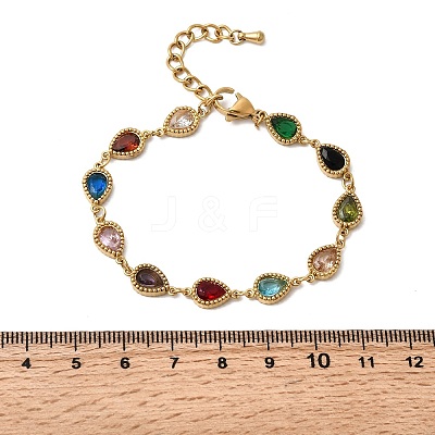 304 Stainless Steel Link Chain Bracelets for Women BJEW-A093-01A-G-1