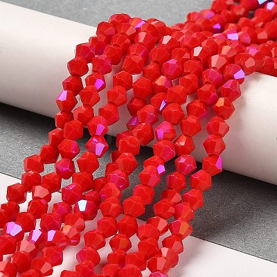 Opaque Solid Color Imitation Jade Glass Beads Strands EGLA-A039-P4mm-L02-1