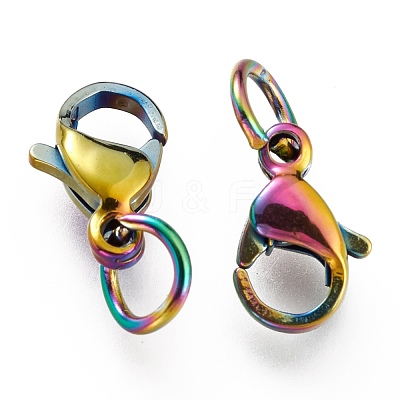 Ion Plating(IP) 304 Stainless Steel Lobster Claw Clasps X-STAS-G240-01A-C-1