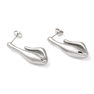 Non-Tarnish 304 Stainless Steel Stud Earrings EJEW-K244-24P-1