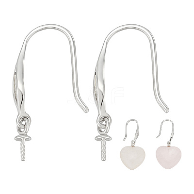 1 Pair 925 Sterling Silver Earring Hooks STER-BC0003-61-1