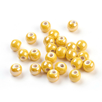 Glazed Porcelain Beads PORC-D001-10mm-16-1