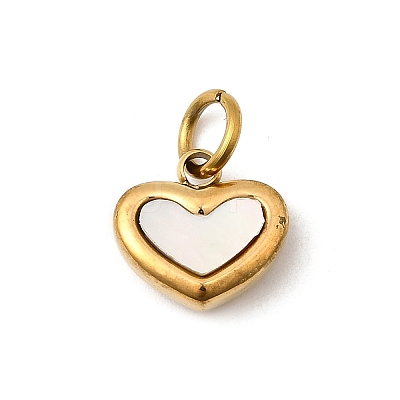 304 Stainless Steel Shell Charms STAS-B094-10G-1