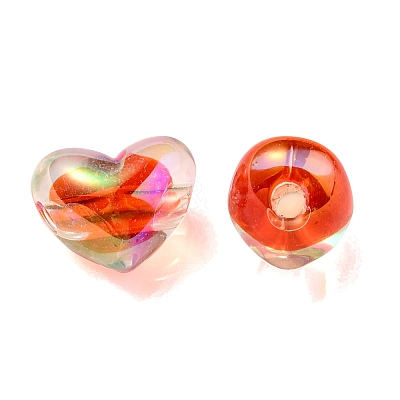 Two Tone UV Plating Transparent Acrylic European Beads X-OACR-F004-06C-1
